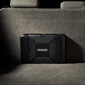 KICKER 51HS8 Hideaway supports high- and low-level inputs for versatile head-unit integration.