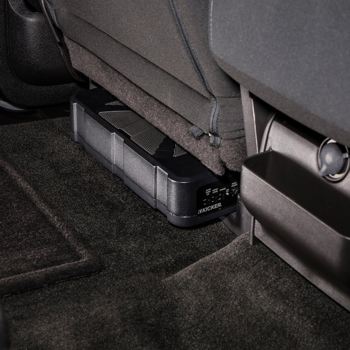 KICKER 51HS8 Hideaway Velcro straps simplify installation and removal.