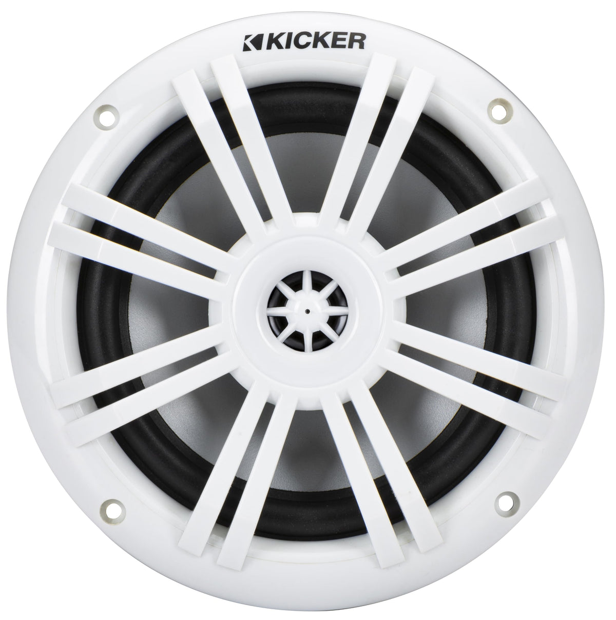 KICKER 51KM604WL Santoprene surround supports responsive bass on deck.