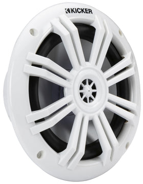 KICKER 51KM604WL stainless steel hardware resists corrosion in marine environments.