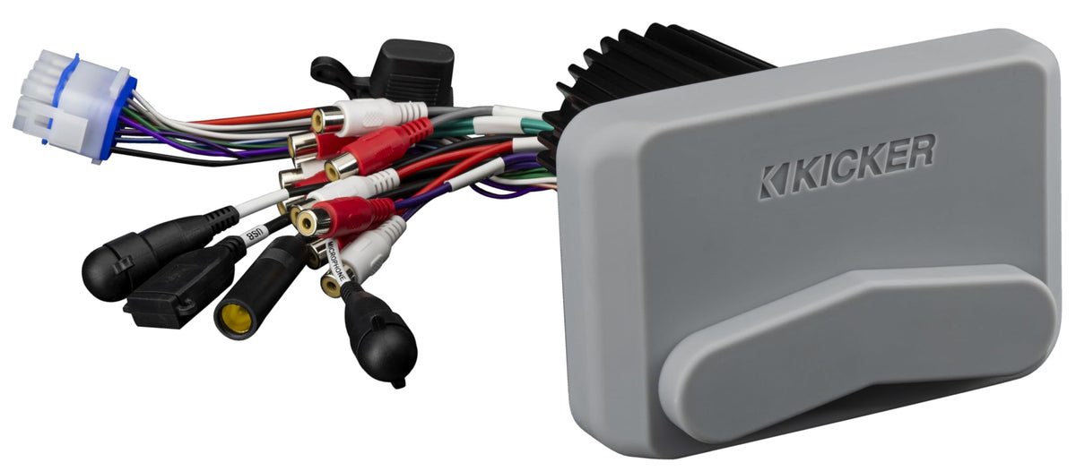 KICKER 51KMC4 Bluetooth connectivity enables wireless streaming and device pairing.