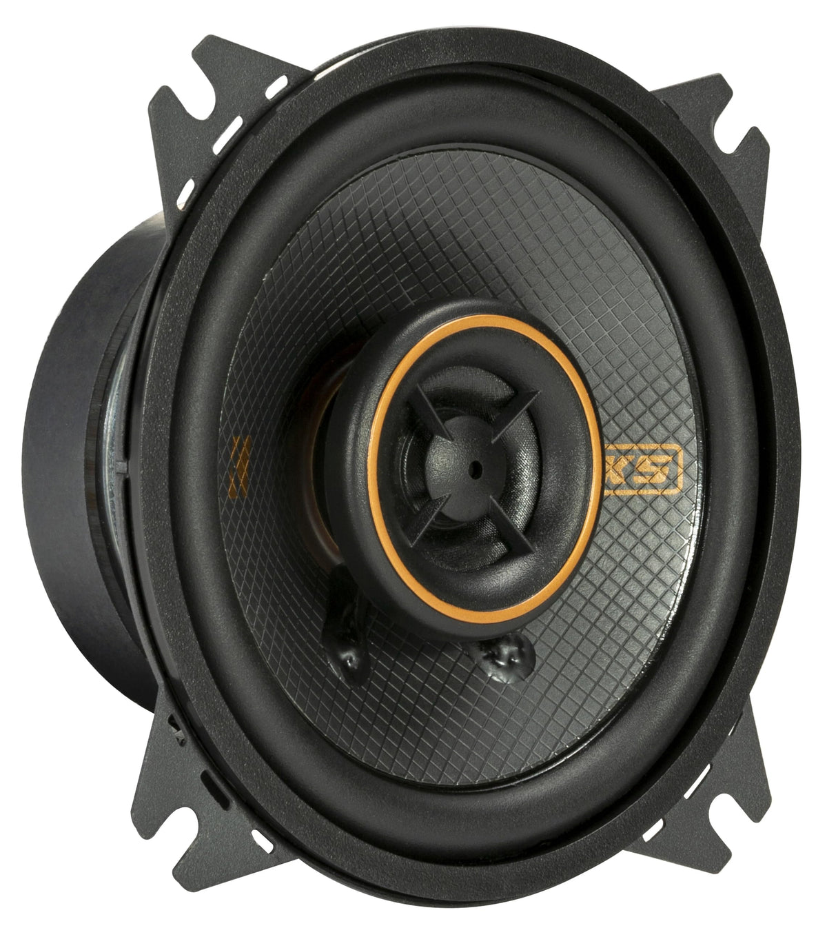 KICKER 51KSC404 voice coil close-up indicating reliable power handling