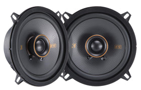 KICKER 51KSC504 coaxial speaker front view showing compact design and fitment potential