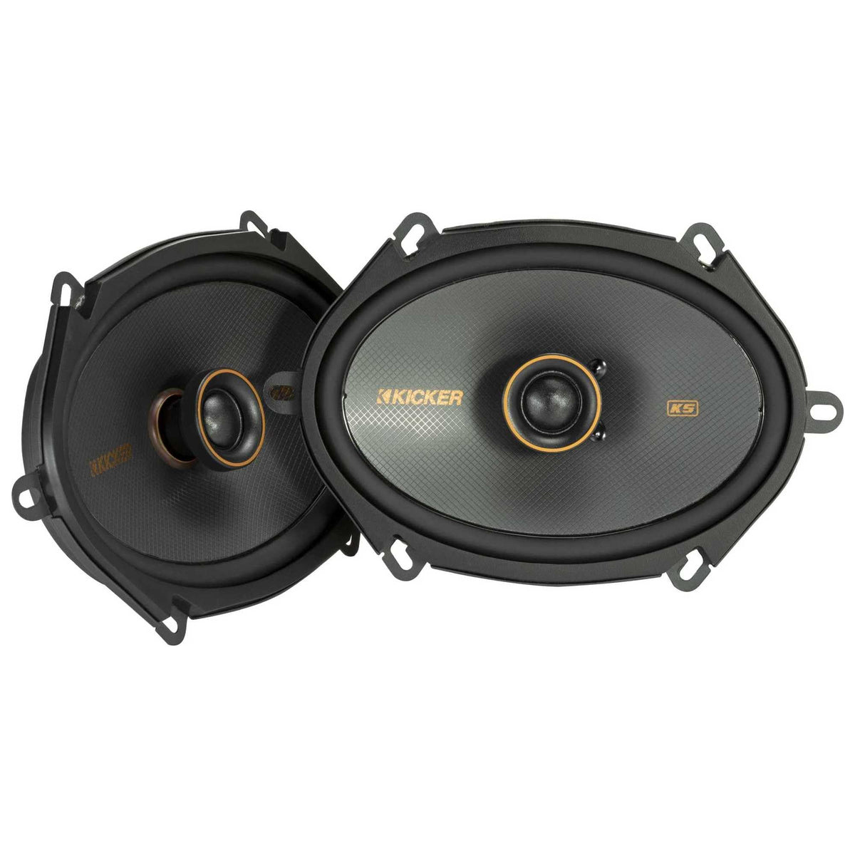 KICKER 51KSC6804 front view shows compact coaxial design for easy installation.