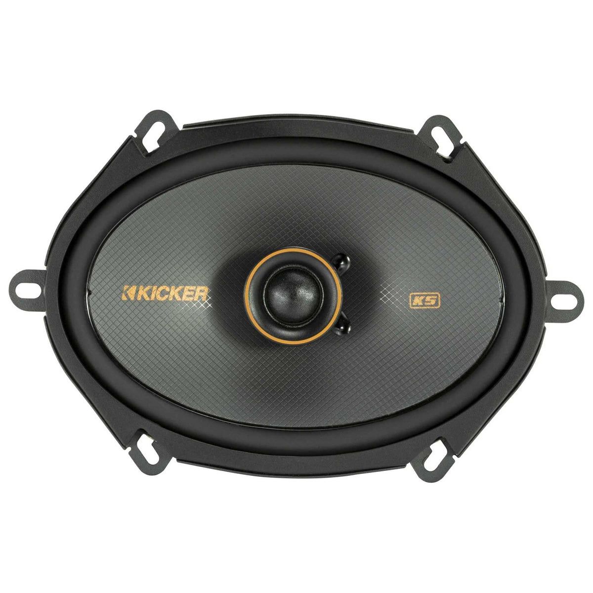 KICKER KS-Series tweeter detail reveals crisp highs with minimal distortion.