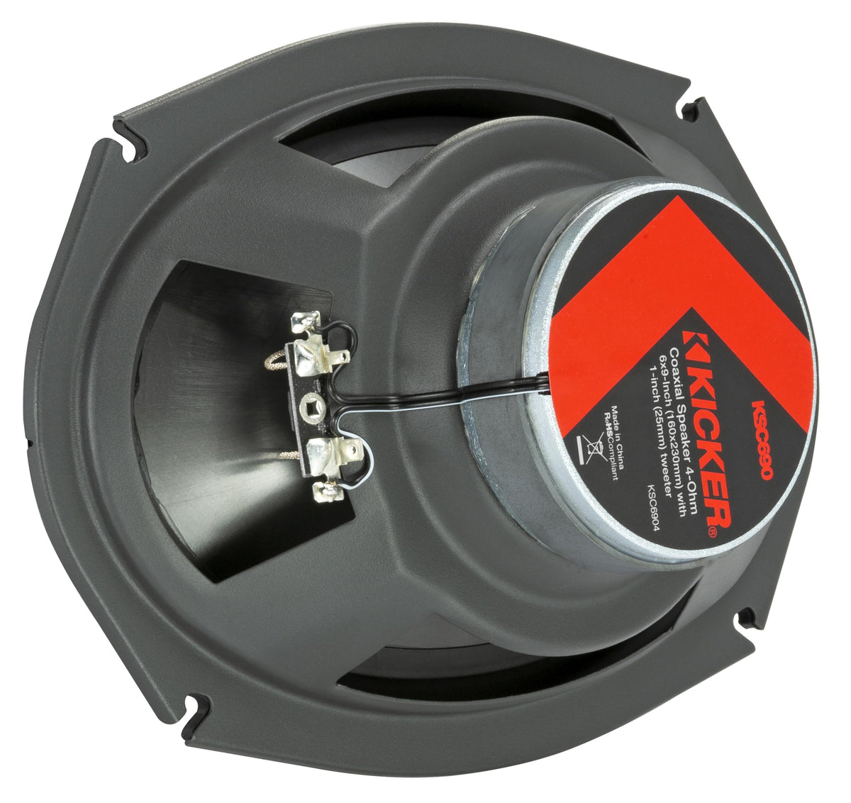 KICKER KS-Series 51KSC6904 midrange-bass-detail showcases punchy listening potential