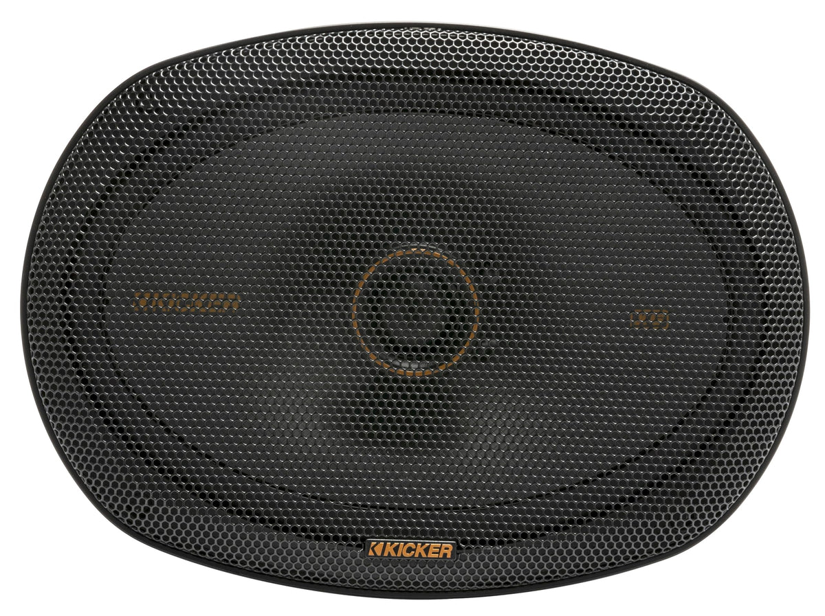 KICKER KS-Series 51KSC6904 woofer close-up highlights durable polypropylene cone and midrange clarity