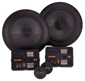 KICKER 51KSS6504 woofer close-up with durable polypropylene cone for deep bass.