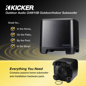 KICKER 51OAW10B passive-speaker installation with standard outputs.