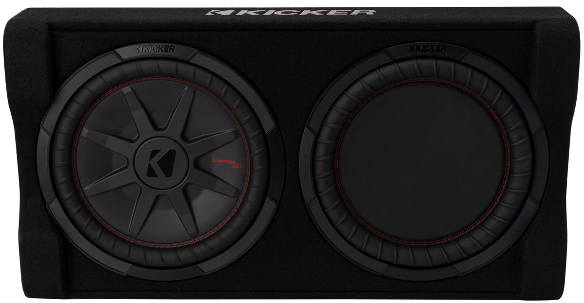 KICKER 51PTRTP12 front view shows a compact enclosure for tight spaces.