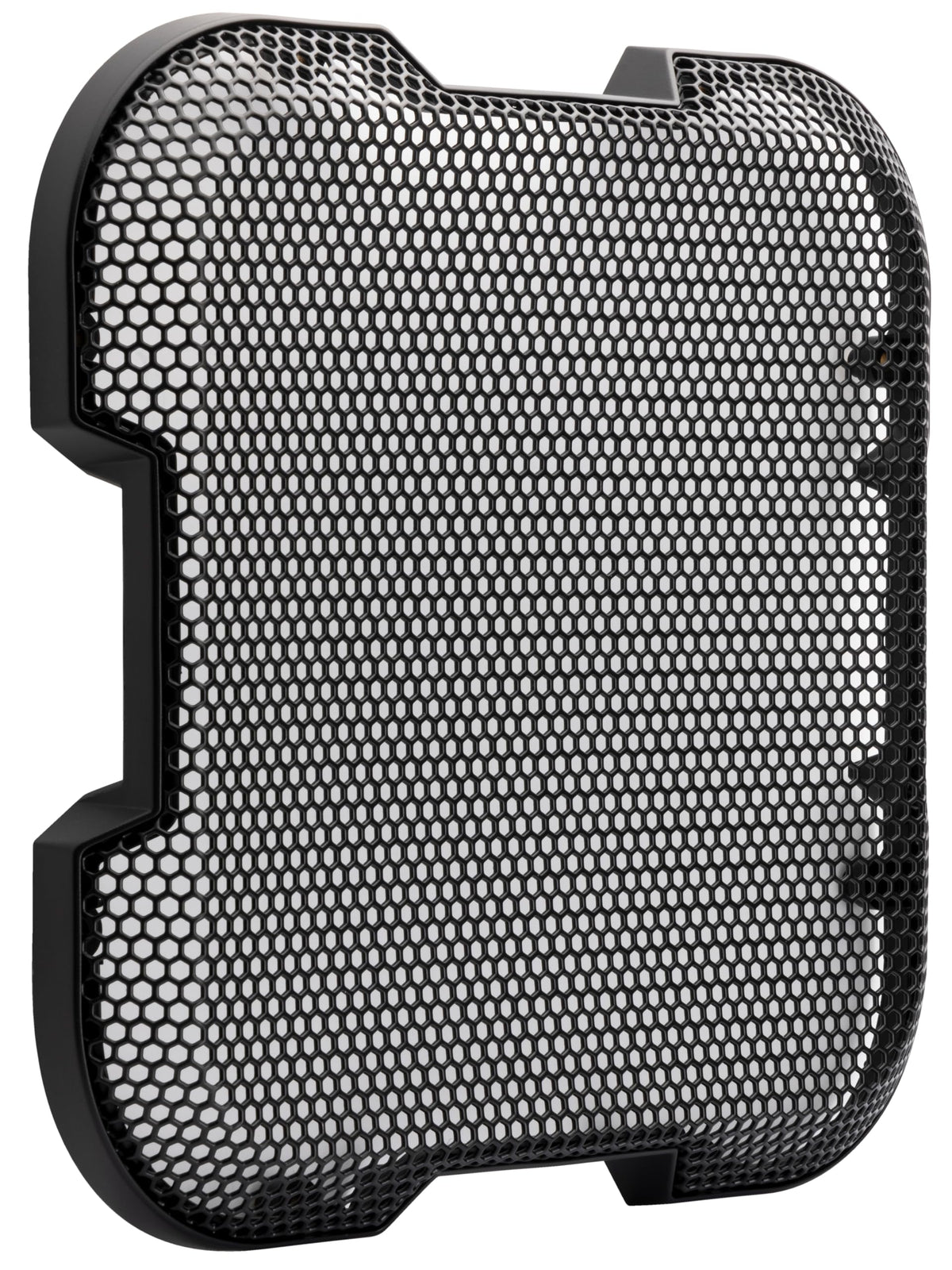 KICKER 52GL710 sturdy steel mesh close-up demonstrates durable protection for square 10-inch subs.