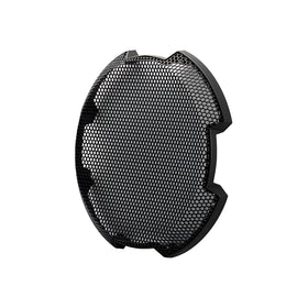 KICKER 52GR10 mesh grille detail showcases durable steel construction.