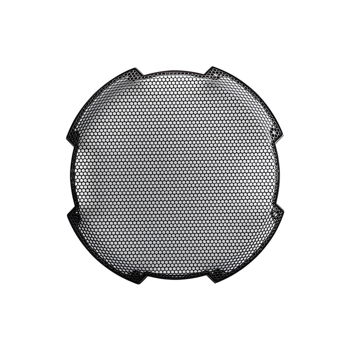 KICKER 52GR10 steel mesh grille front view protects the 10-inch sub with rugged style.