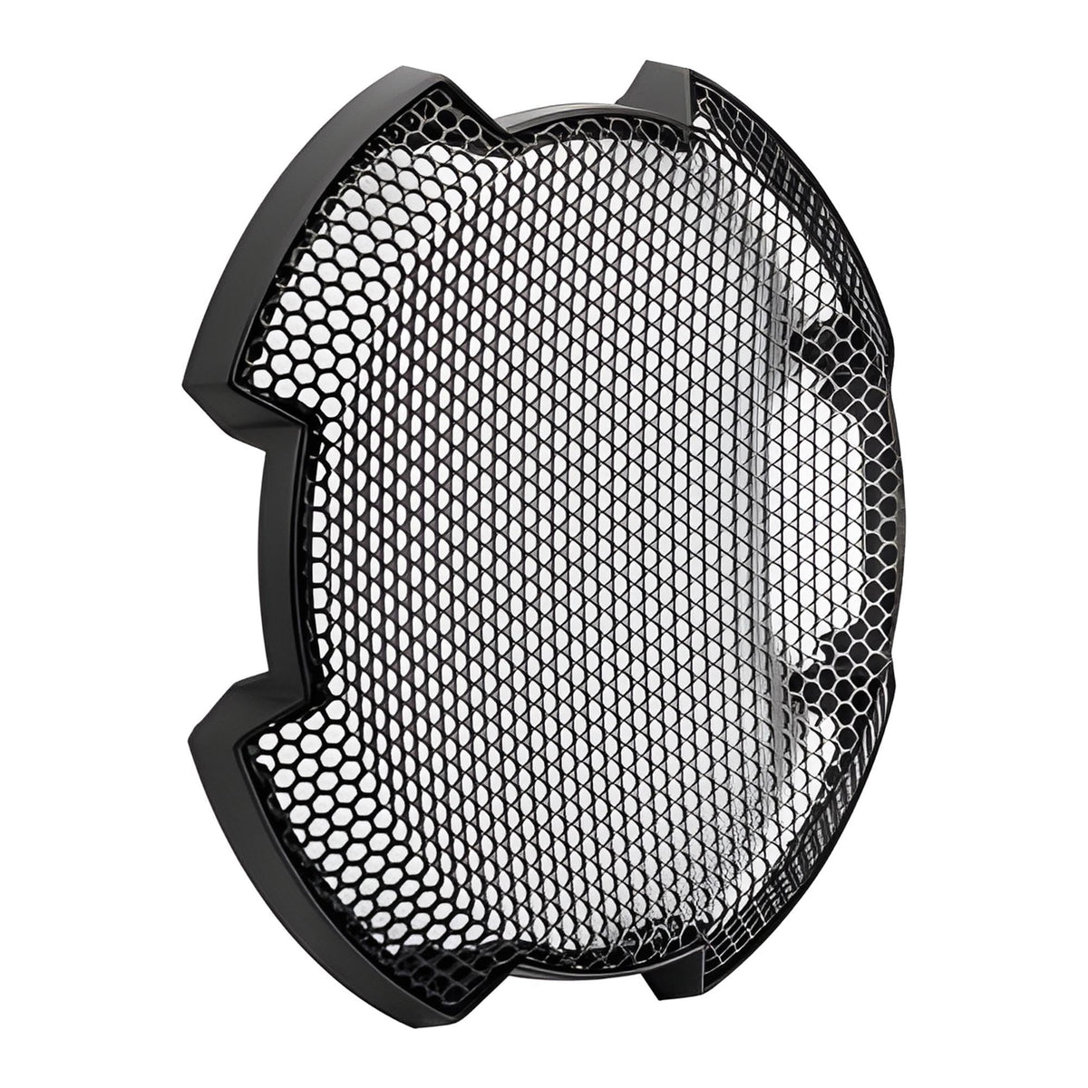 KICKER close-up of steel mesh detail highlighting durability and clear sound path