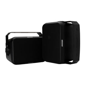 KICKER 52OA6B front view, weatherproof outdoor speaker for patios.