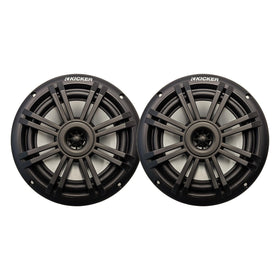 KICKER BKM604W marine speaker front view delivering clear sound on the water