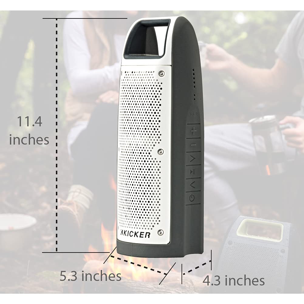 KICKER Bullfrog BF100 delivers up to 12 hours of playback and USB charging.