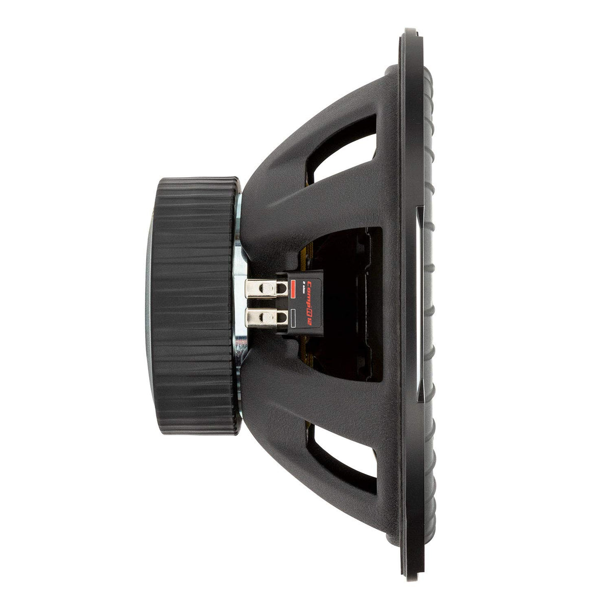 KICKER CompR 12-inch subwoofer cooling system helps maintain performance
