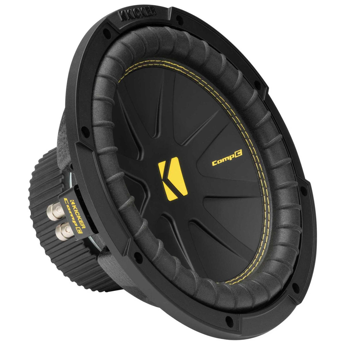 KICKER CompC 10 front view shows rugged build for lasting performance.