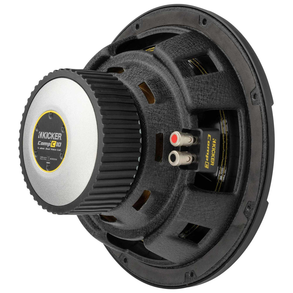 KICKER CompC 10 vent slots aid stay-cool operation.