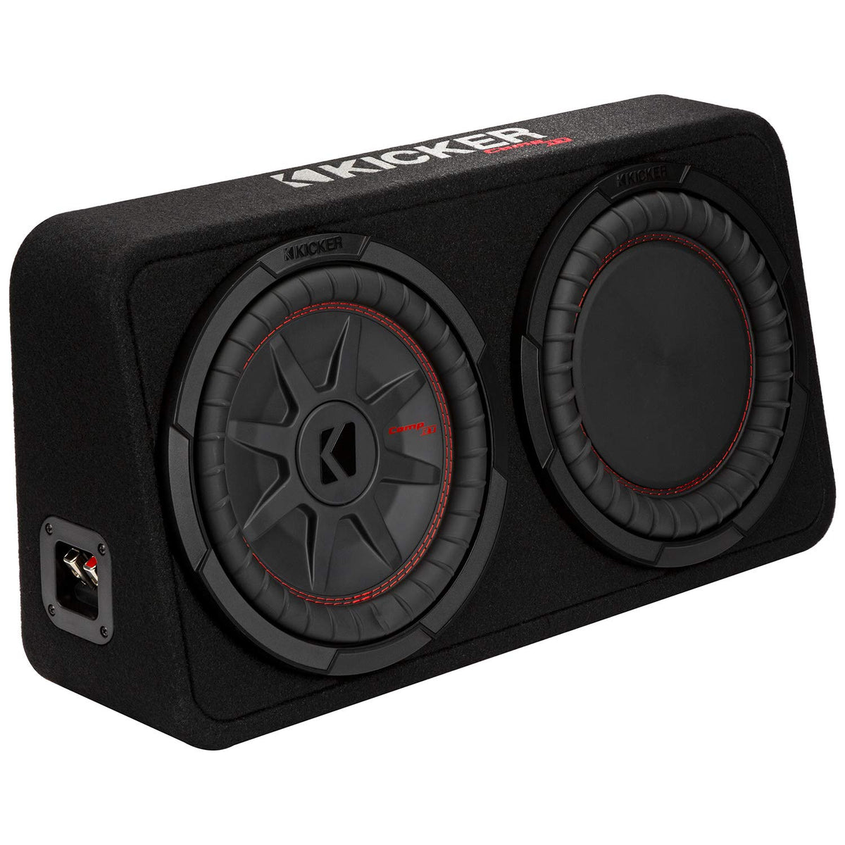 KICKER CompRT 10-inch thin-profile enclosure for discreet under-seat bass