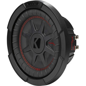 KICKER CompRT 8in subwoofer forced-air cooling keeps components cooler.