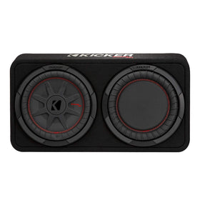 KICKER CompRT passive reflex radiator boosts bass in a compact box