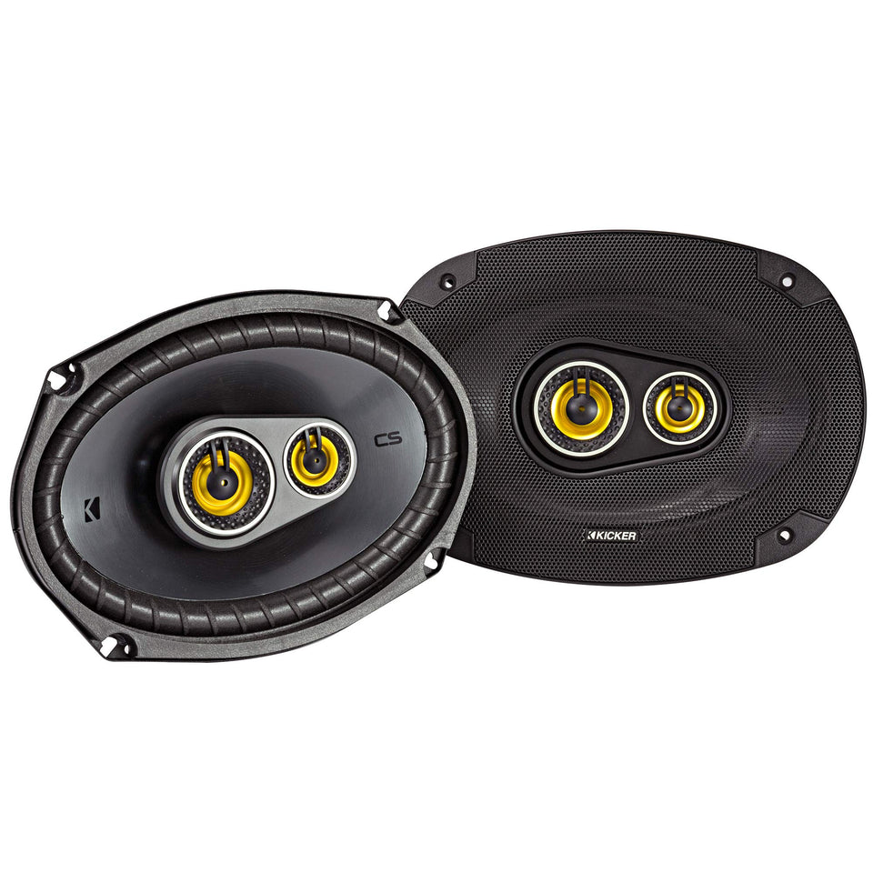 KICKER CS Series 6x9 coaxial speaker front view for clear bass
