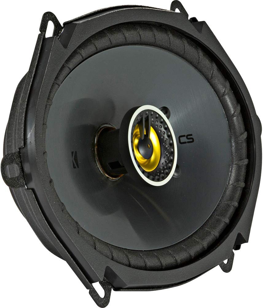 KICKER CSC68 cone and surround close-up shows rigid polypropylene cone and durable surround
