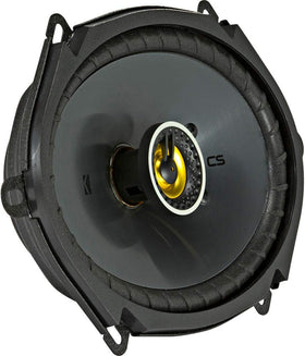 KICKER CSC68 cone and surround close-up shows rigid polypropylene cone and durable surround