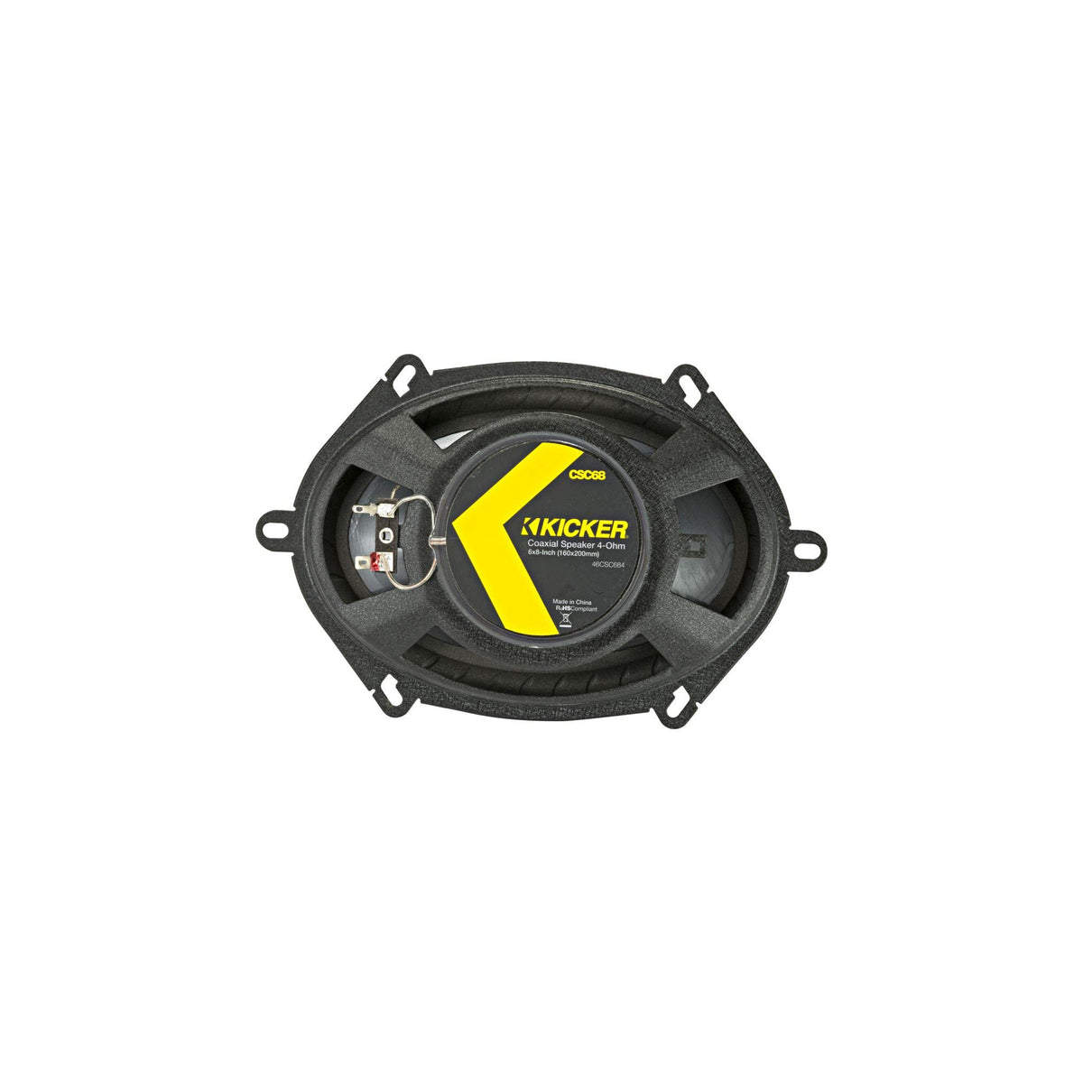 KICKER CSC68 side profile highlights shallow mounting depth for versatile installation