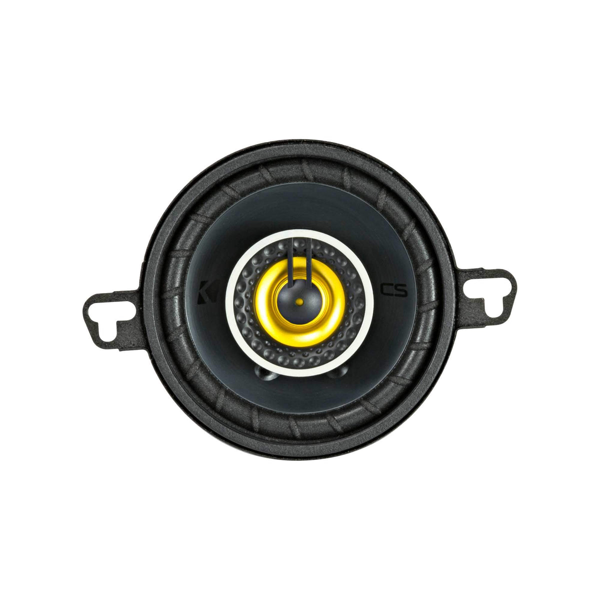 KICKER CSC35 cone texture detail illustrating polypropylene durability and balance