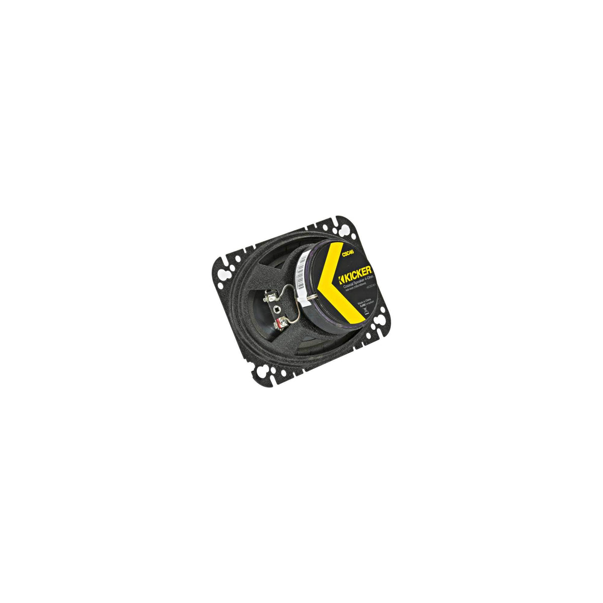 KICKER CSC46 polypropylene cone assembly delivers solid midbass.