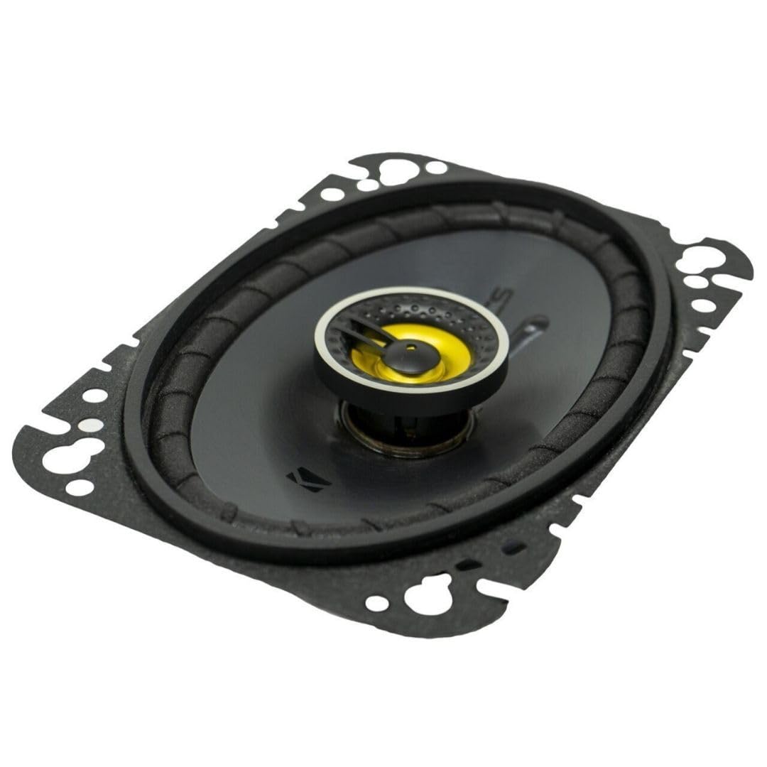 KICKER CSC46 stamped steel frame adds rigidity and clarity.