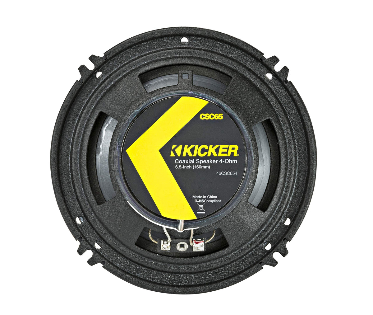 KICKER CSC65 pair in packaging signals value and readiness to install.