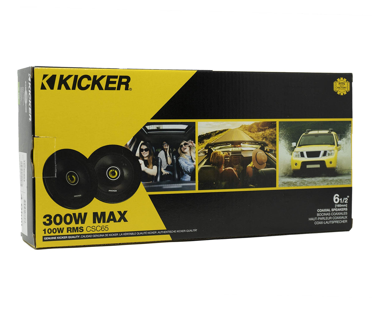 KICKER CSC65 UV-treated surround close-up demonstrates weather durability.
