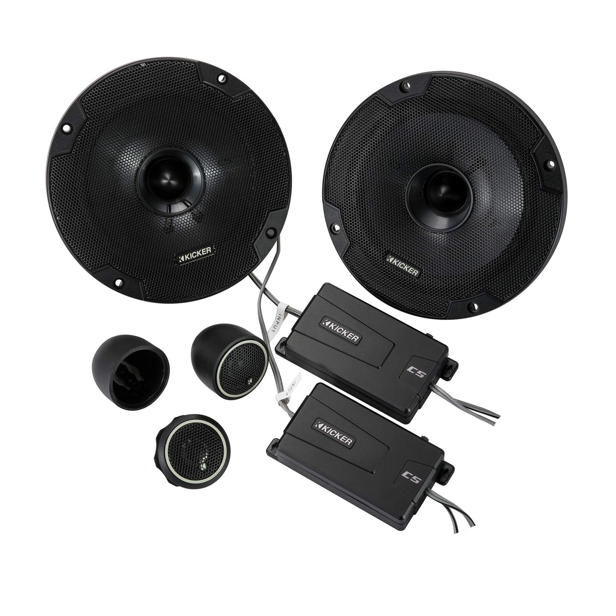KICKER CSS65 woofer with magnet structure for deep, controlled bass.