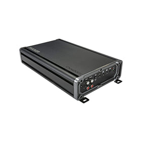 KICKER CX1200.1 rear panel with input-output connections for versatile wiring.