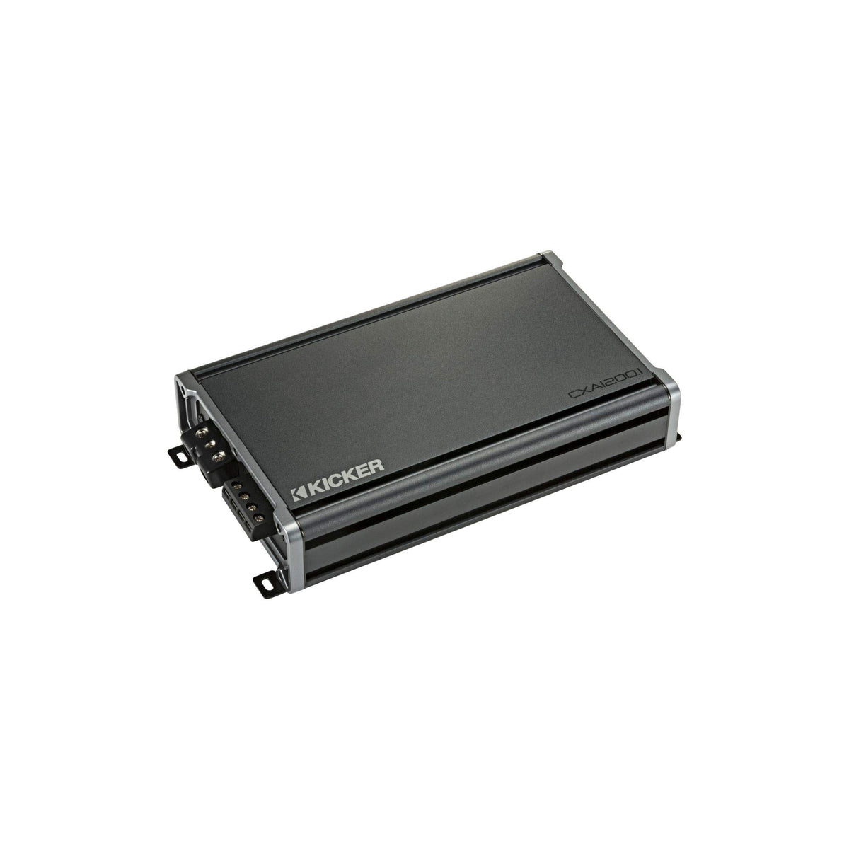 KICKER CX1200.1 vertical and horizontal mounting hardware for flexible installs.