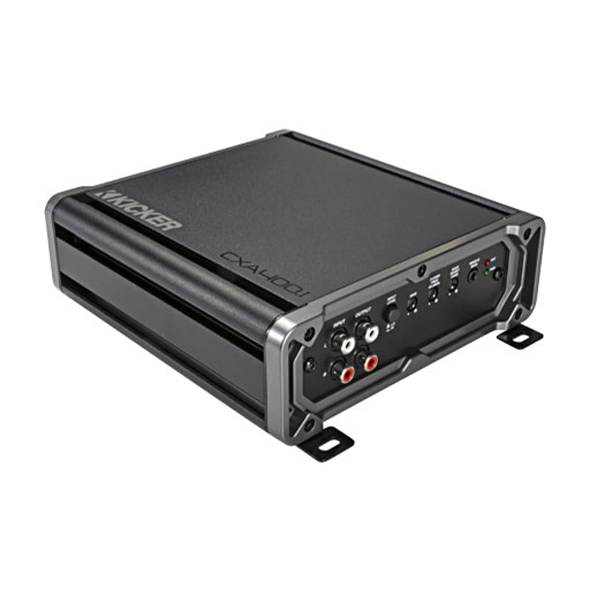 KICKER CXA4001 top view highlights slim profile for flexible mounting.