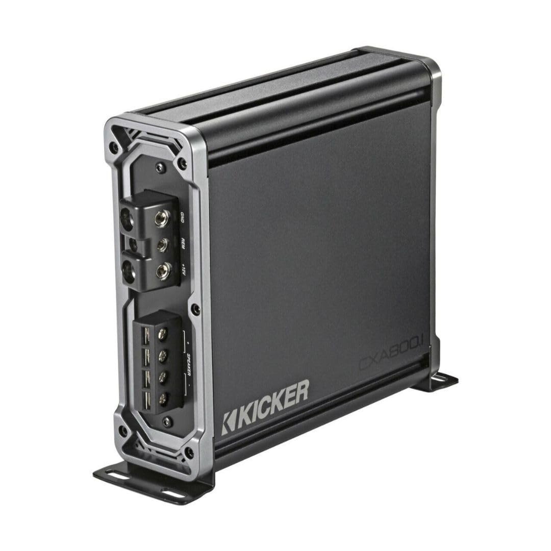 KICKER CXA8001 back panel connections emphasize simple wiring paths