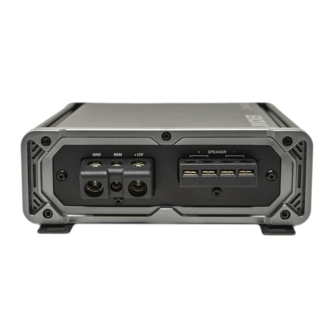 KICKER CXA8001 bass-control-dial closeup demonstrates 6 dB boost customization