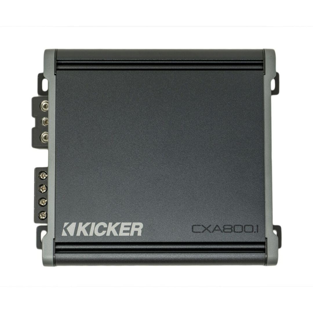KICKER CXA8001 side view highlights slim profile for tight dashboards