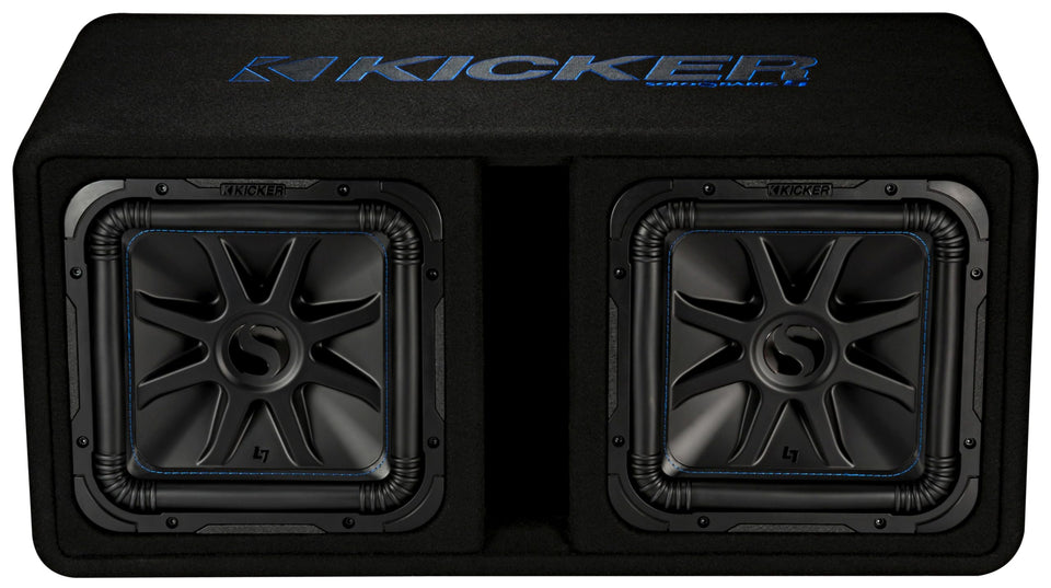 KICKER DL7S122 vented enclosure for enhanced bass clarity in vehicles