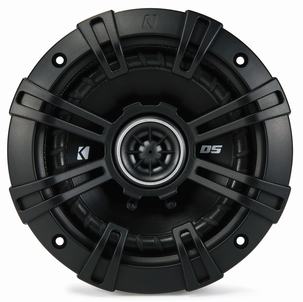 KICKER DS Series 5.25in coaxial speaker front view for clear car audio