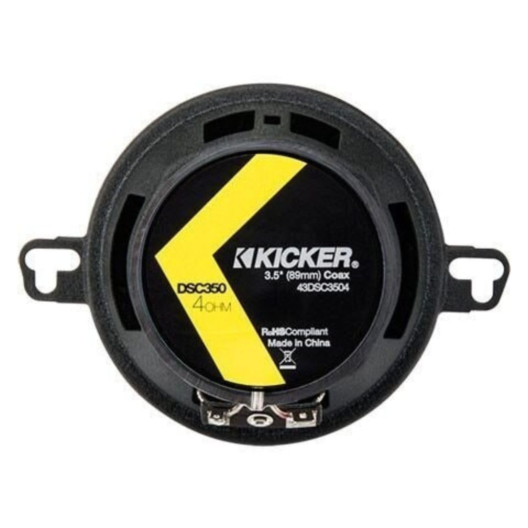 KICKER DSC350 installed in car door, compact fit and better clarity