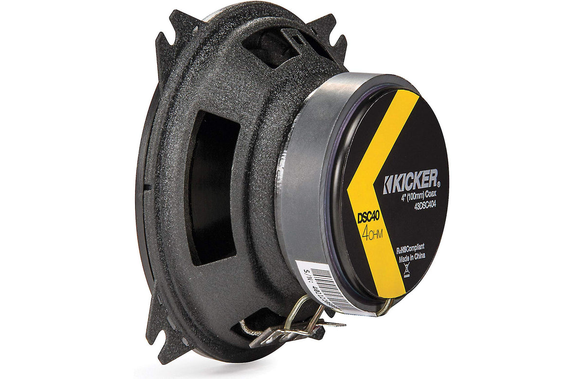 KICKER DSC40 installed in dash for discreet fit and improved cabin soundstage