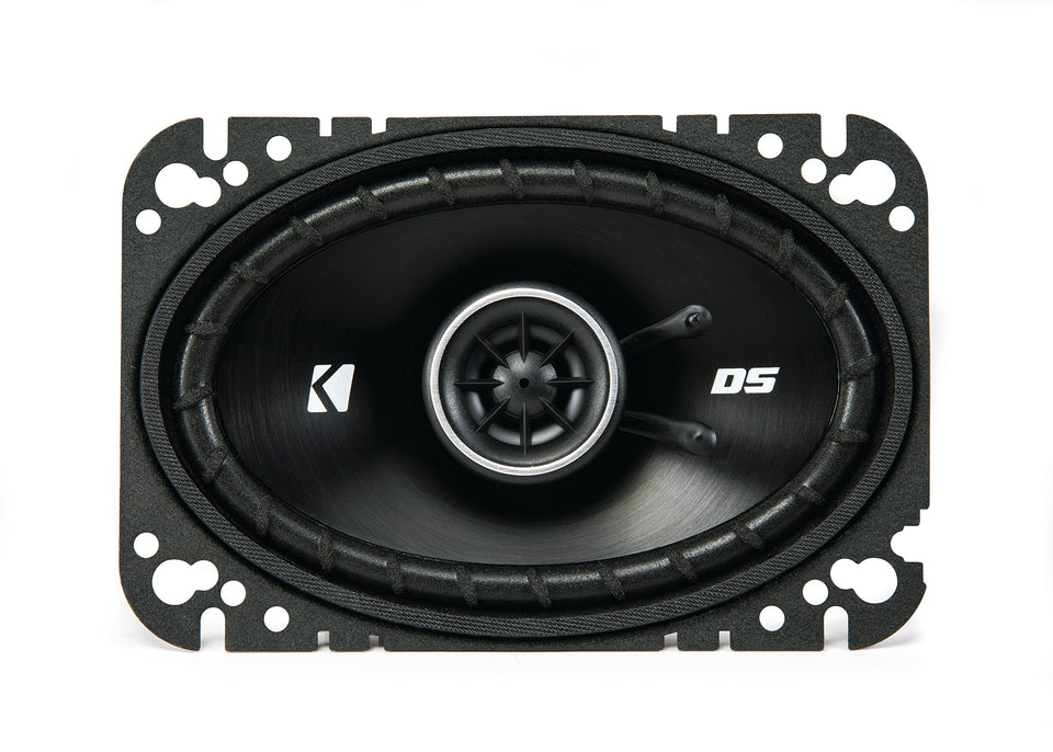 KICKER DSC460 4x6 coaxial pair viewed from front for clear car audio
