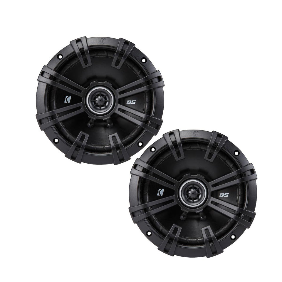 KICKER DSC670 front view with 6.75-inch coaxial speaker for clear car audio.