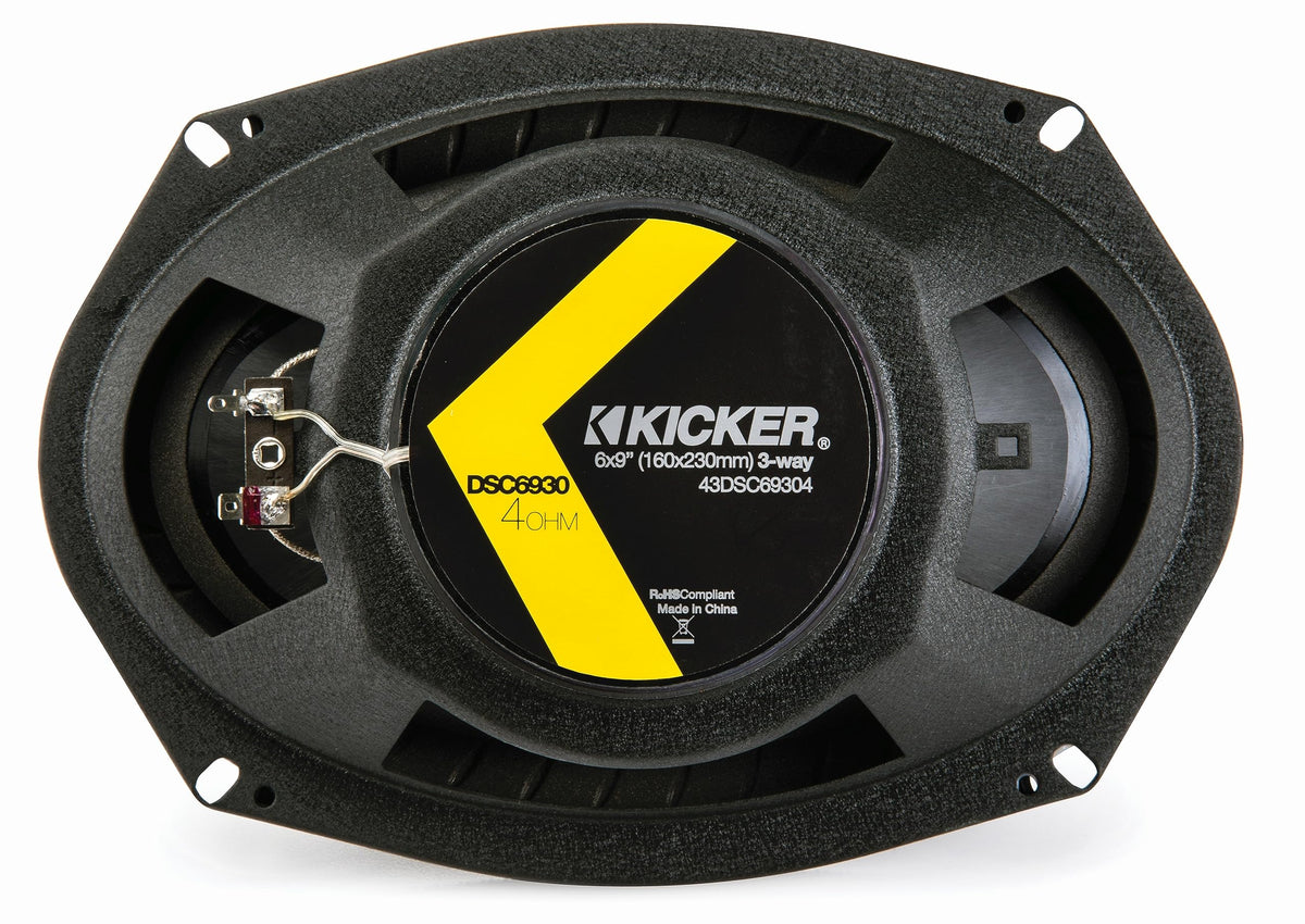 KICKER DSC6930 grille compatibility showing protected speaker profile